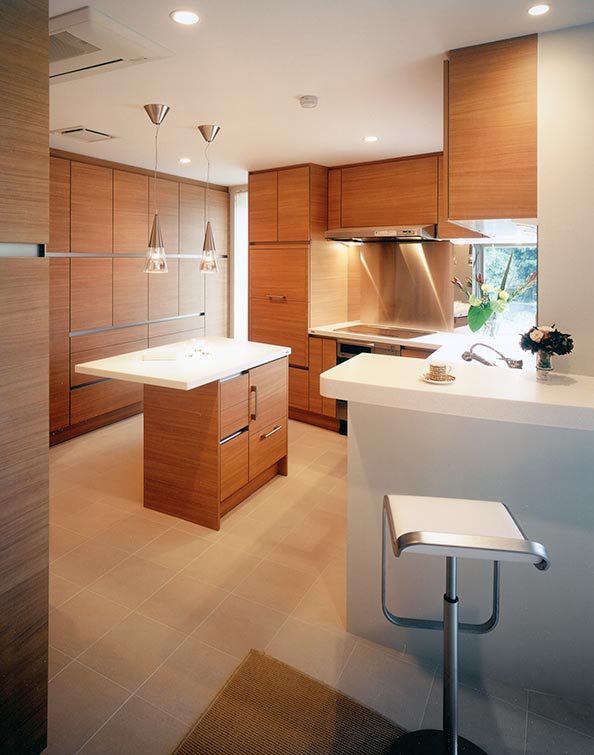 Modern kitchen design wood│高級住宅 キッチン 木目調