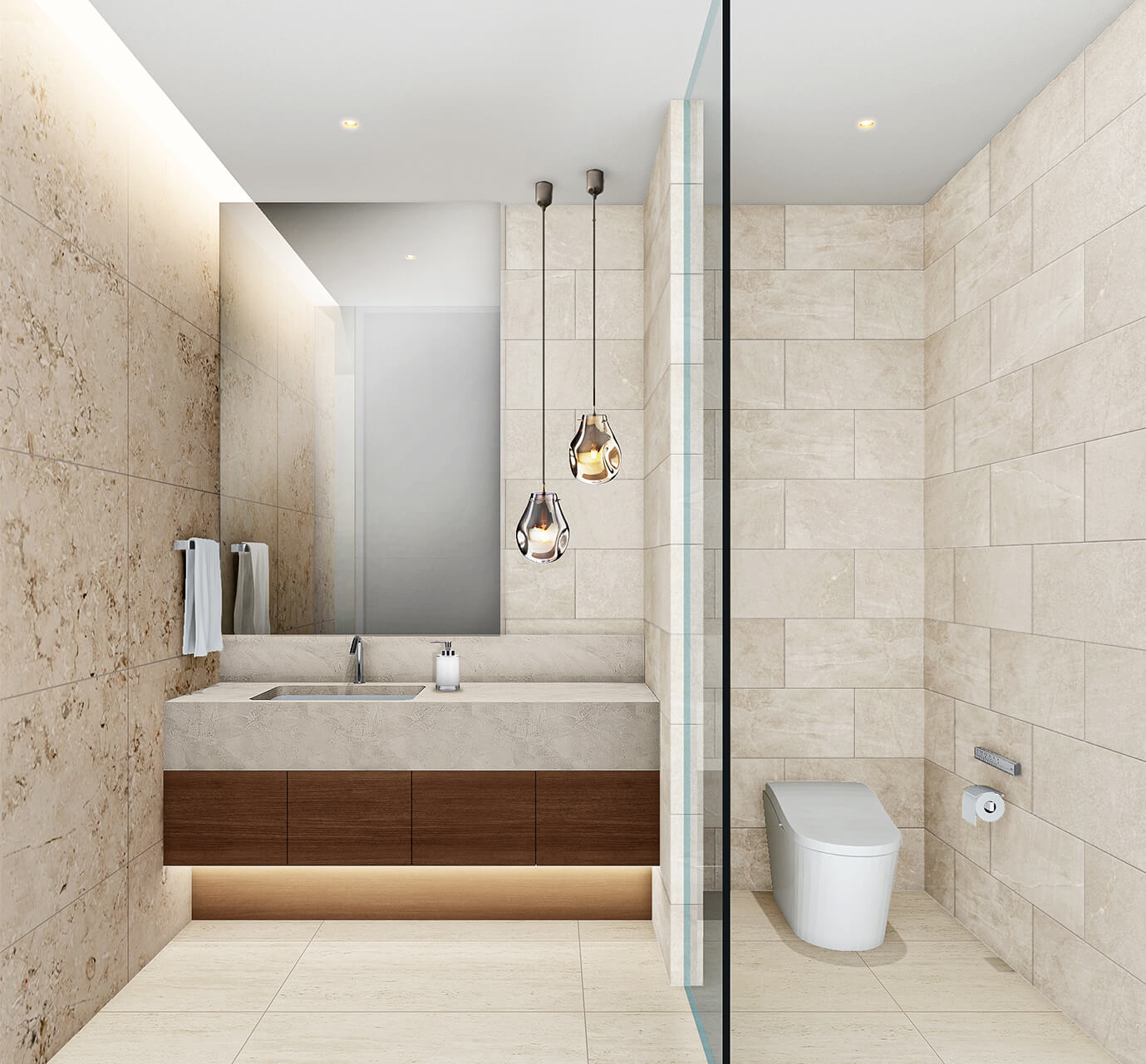 高級住宅のパウダールームCG