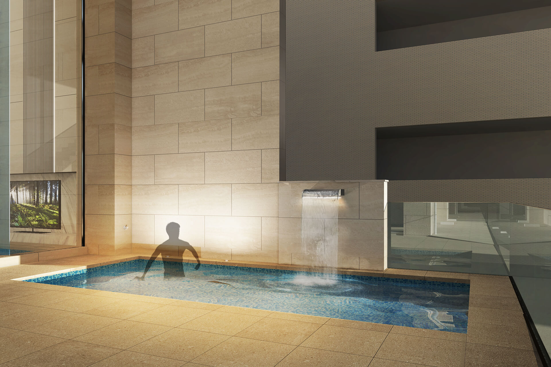 高級住宅のプールCG