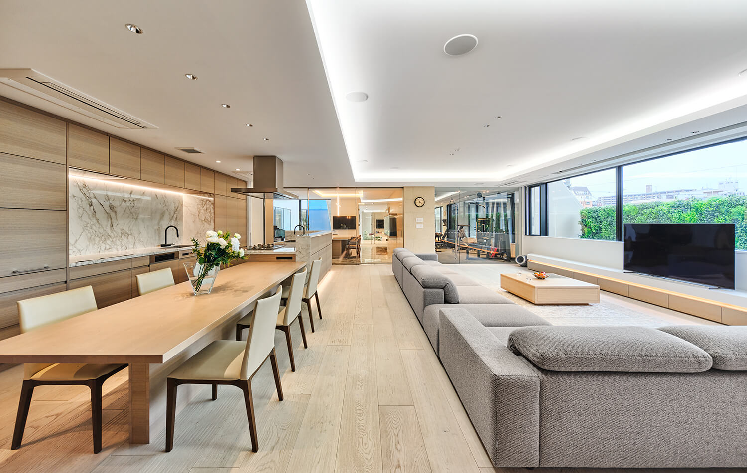 高級住宅のリビングデザイン