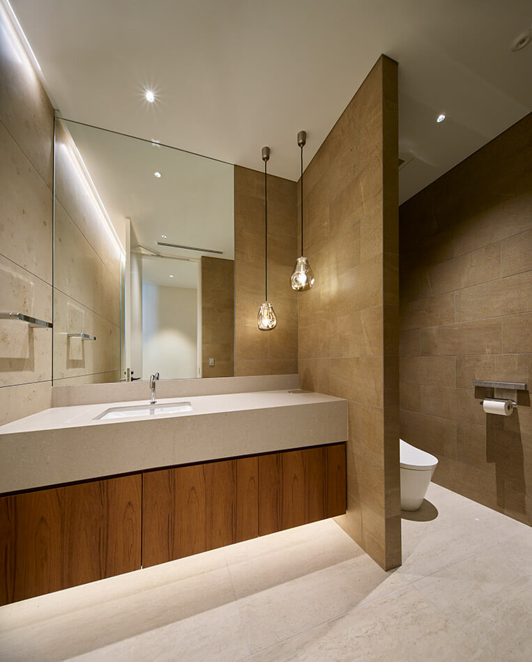 高級注文住宅のパウダールーム