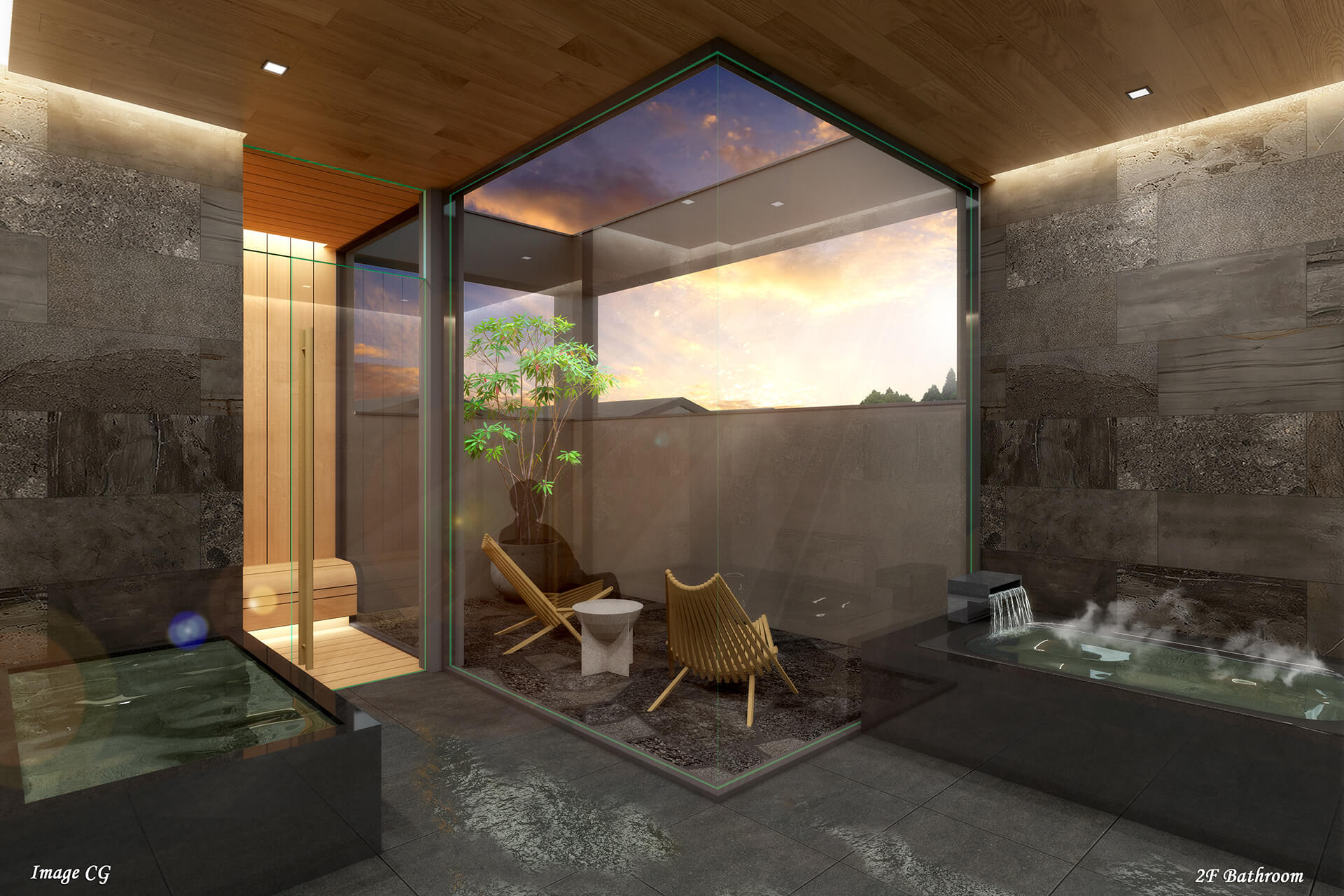 高級住宅のバスルームCG