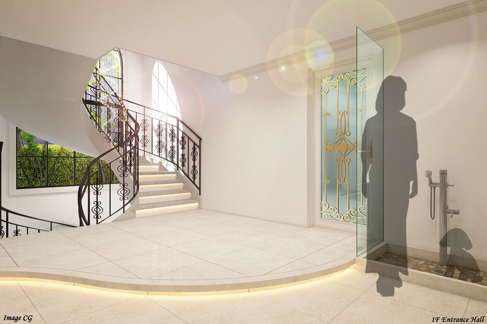 高級住宅のエントランスCG