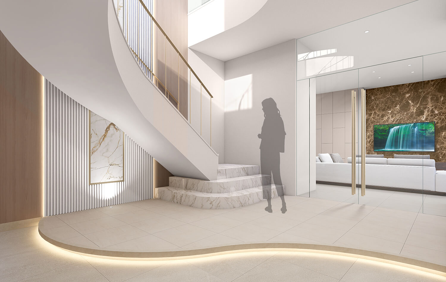 高級住宅のエントランスホールCG