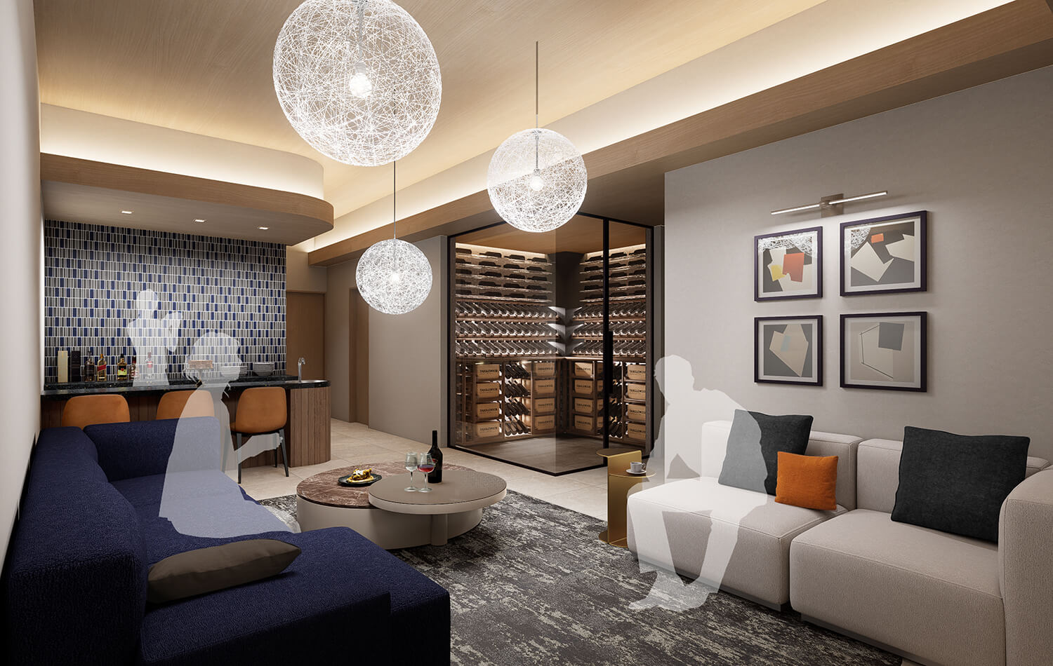 高級住宅のラウンジCG