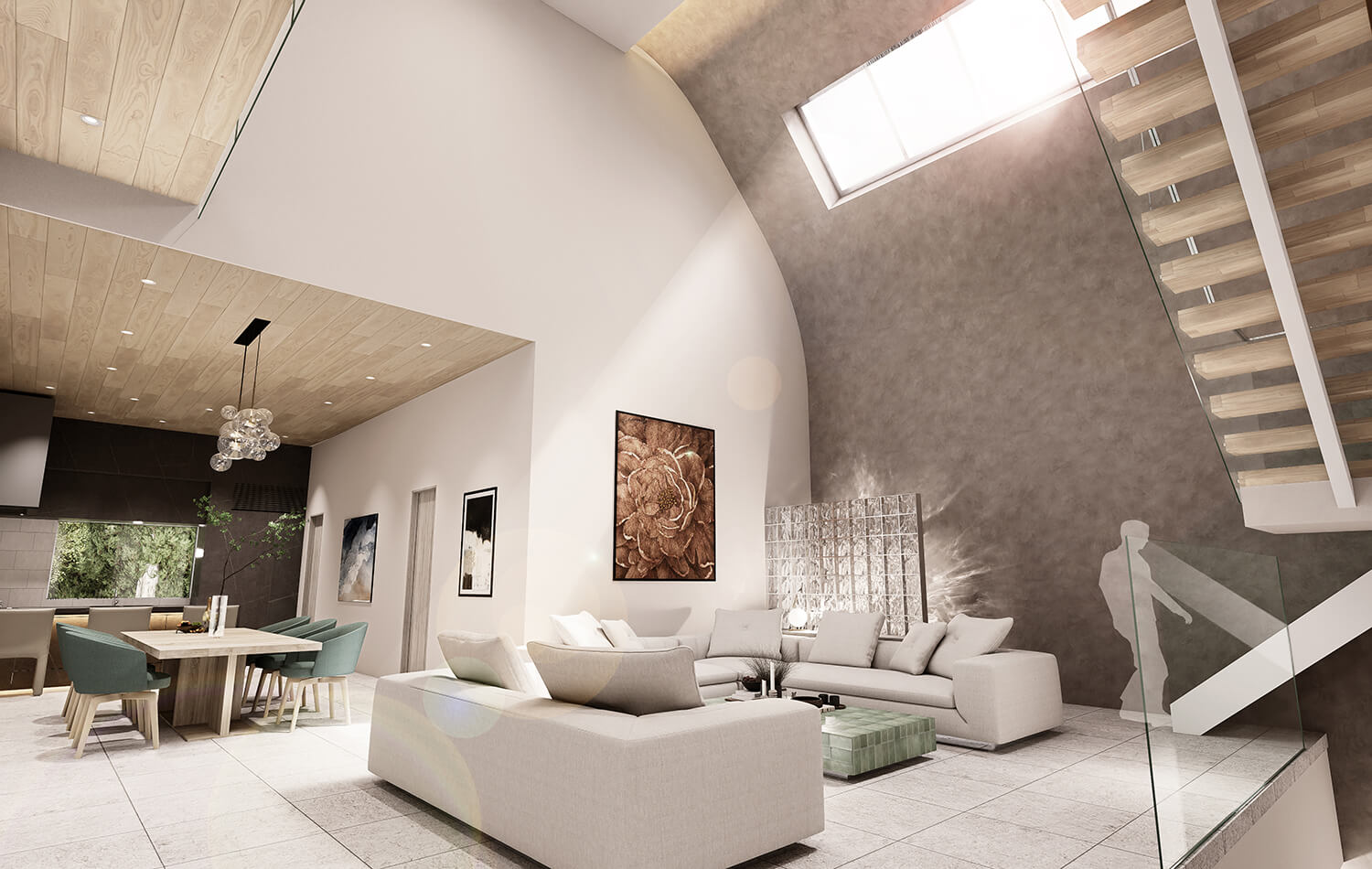 高級住宅のリビングCG