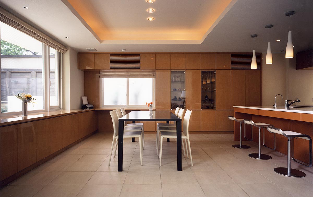modern dining kitchen design wood│高級住宅 ダイニングキッチン 木