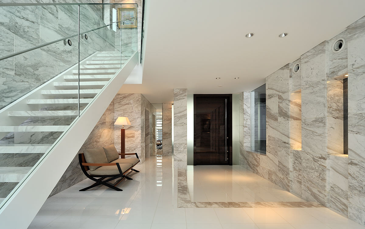 Modern entrance design marble│高級住宅