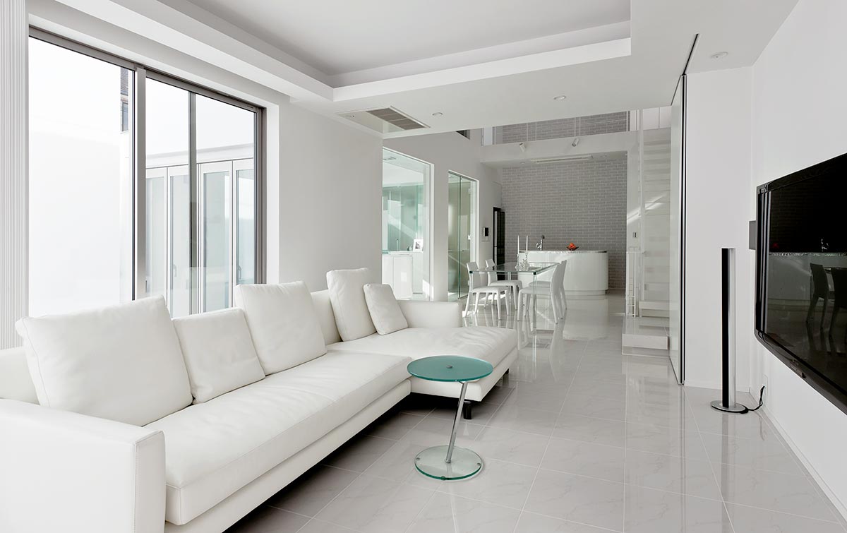 All white Modern living design │高級住宅