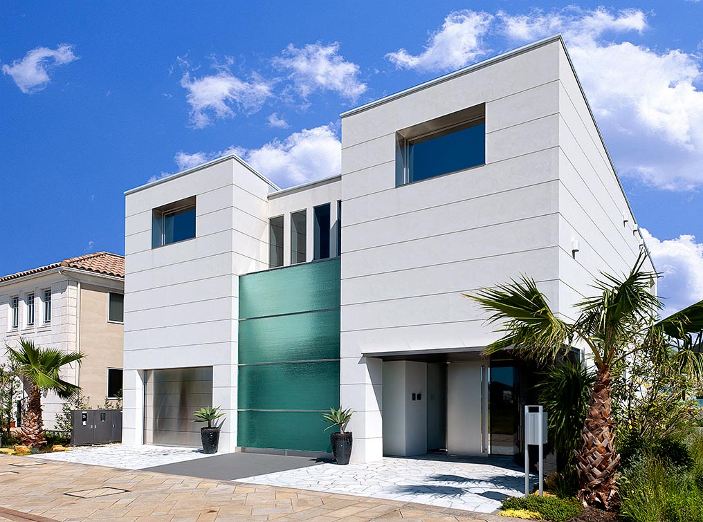 White box-shaped exterior house design│別荘建築外観
