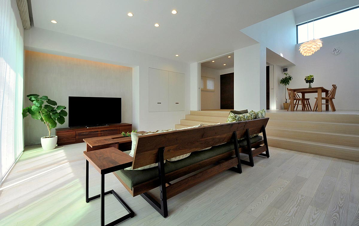 Natural modern living room│高級住宅