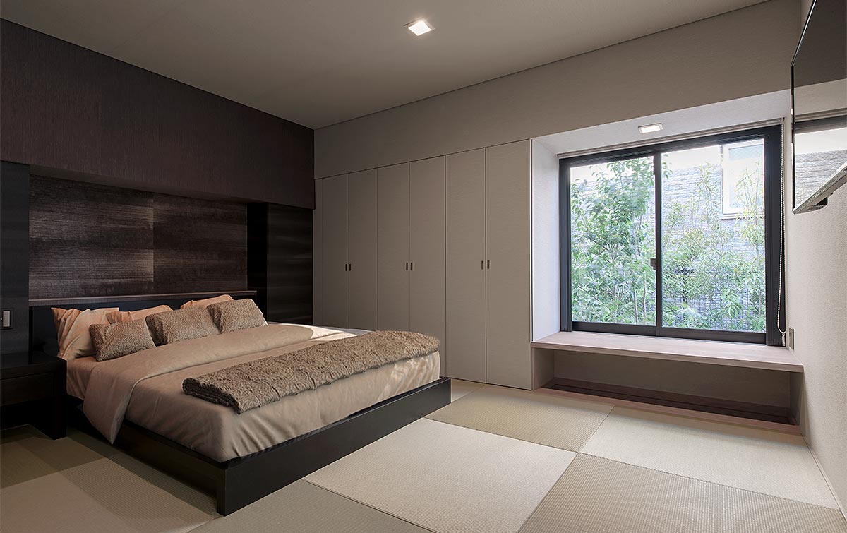 Bedroom design Japanese-style│高級住宅 和モダンな寝室