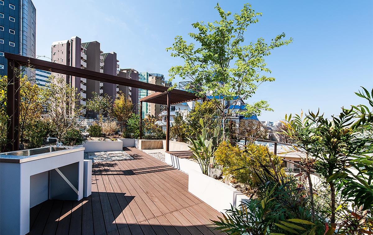 Roof balcony design│高級住宅 屋上庭園