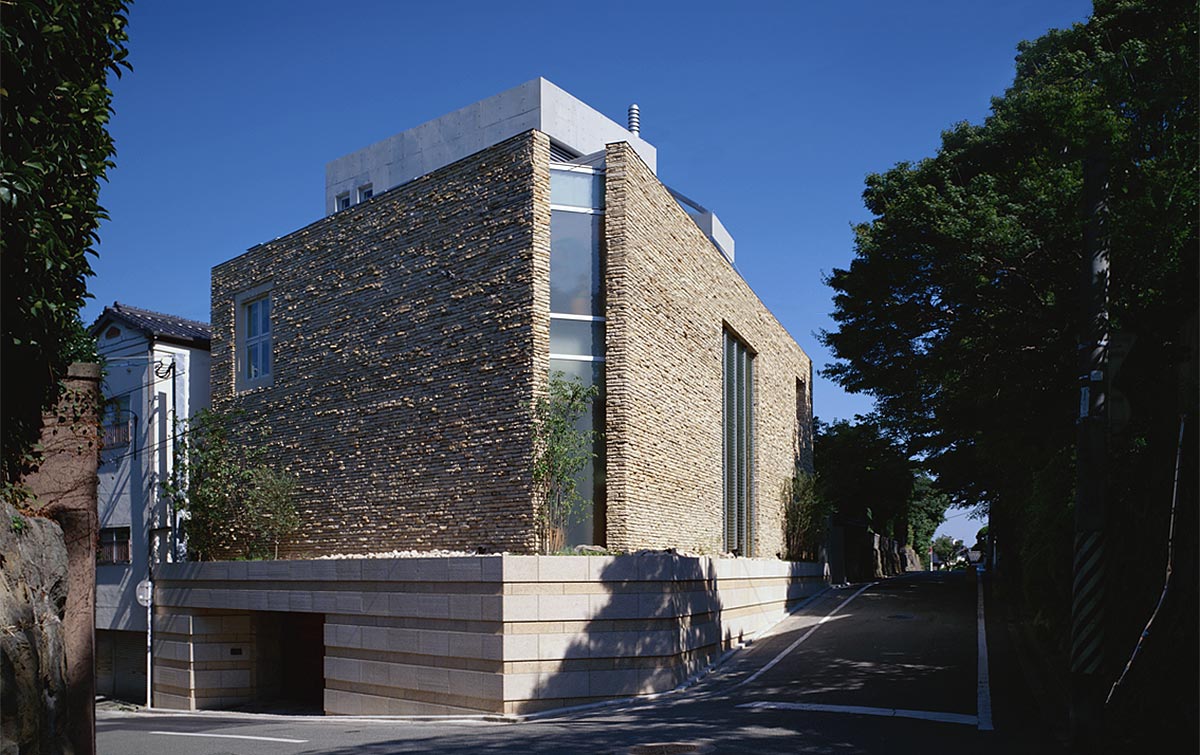 Modern dry Stone wall house exterior│高級住宅外観 天然石