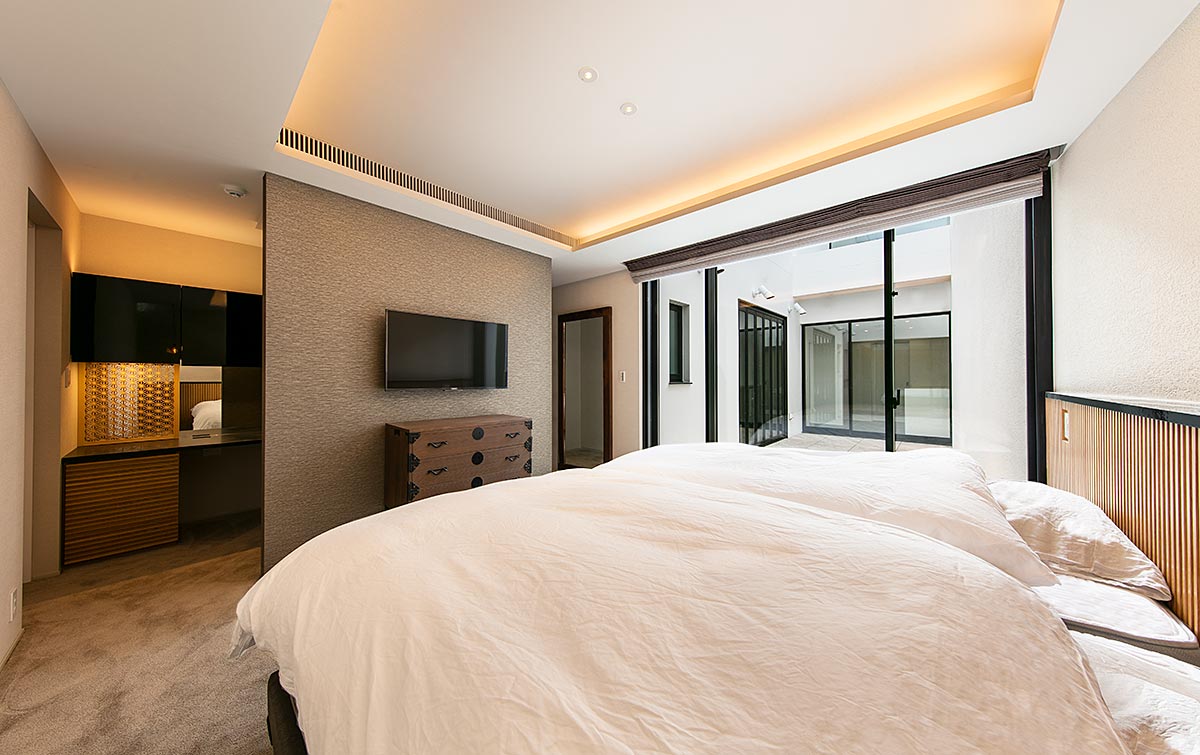 Bedroom design Japanese-style│高級住宅 和モダンな寝室