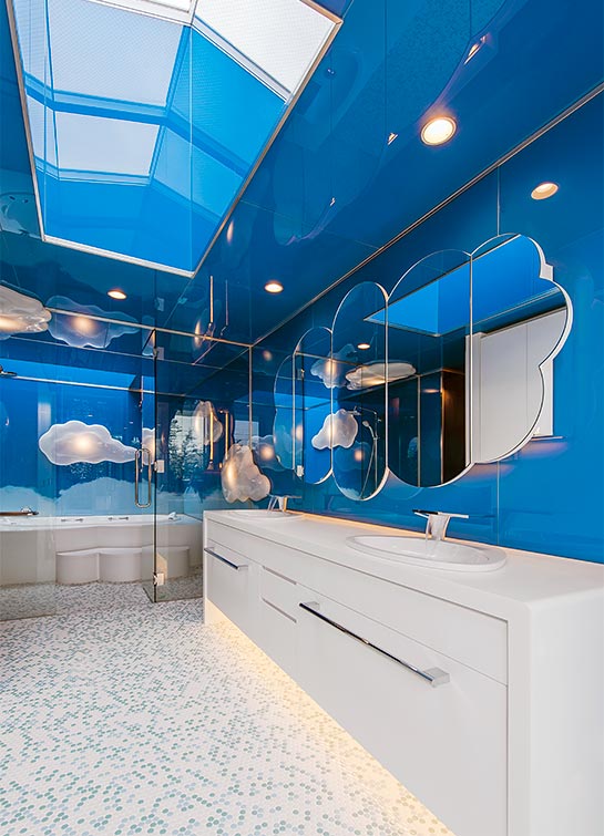 高級住宅のオリジナルデザインのバスルーム